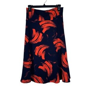 Lularoe Black Orange A-Line Skirt Size Small EUC #DS-1532